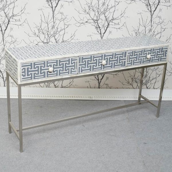 Aegean Bone Inlay 3 Drawer Console Table - Image 2