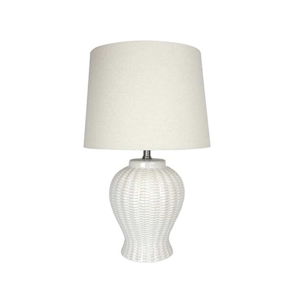 Ceramic Basket Weave Table Lamp