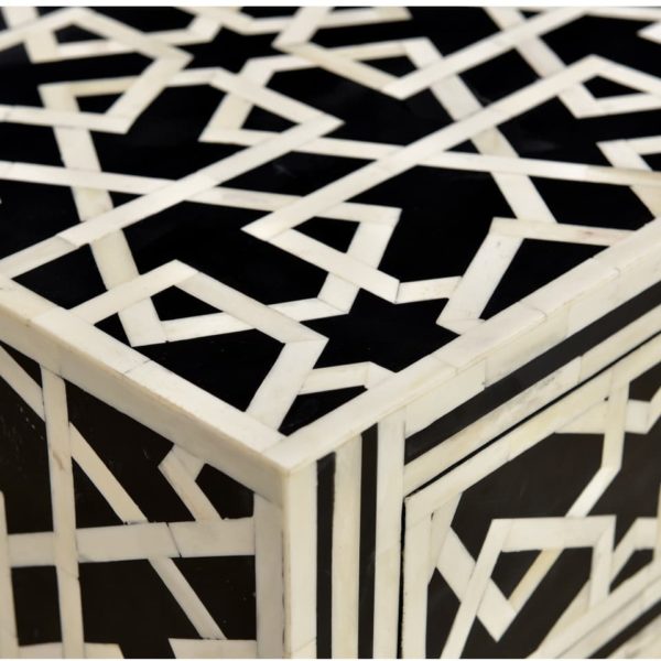 Marrakech Bone Inlay Bedside Table - Image 3