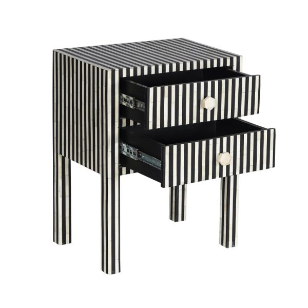 Coco Bone Inlay 2 Drawer Side Table - Image 3
