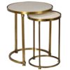 Delon set 2 Marble and Brass Side Table