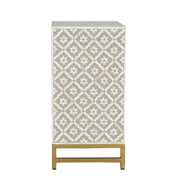 Kalina Bone Inlay 3 Drawer Bedside Table - Image 4