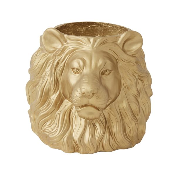 Lion Gold Resin Planter / Champagne Bucket
