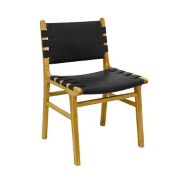 Madrid Leather and Wood Dining Chair
