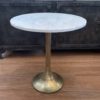Round Marble Side Table Gold Base
