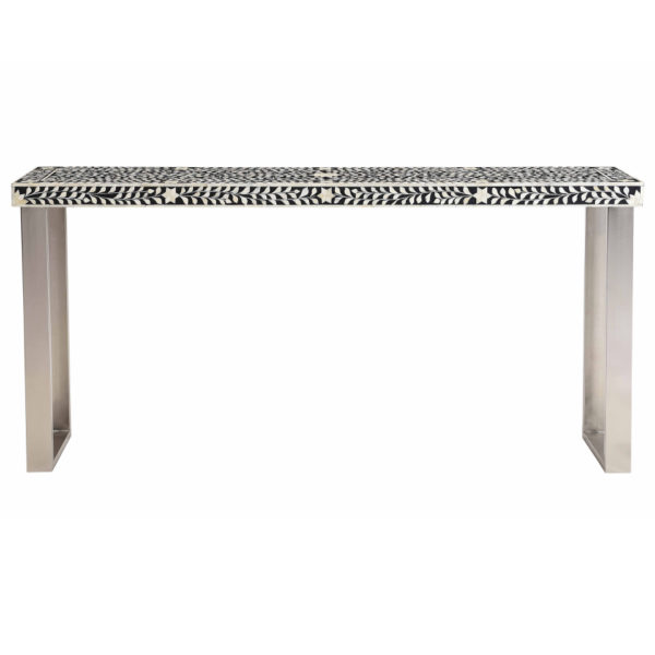 Bone Inlay florentine Console Table Silver Leg 180