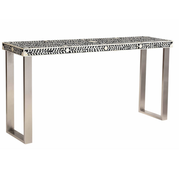 Bone Inlay florentine Console Table Silver Leg 180 - Image 2