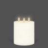 Uyuni Pillar Ivory 3 Wick Candle 15.2 x 15.2 h cm Remote Enabled