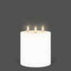 Uyuni Pillar White Candle 3 Wick 15.2 x 15.2 cm h Remote Enabled